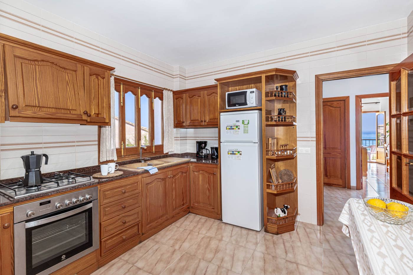 Kitchen In Beautiful Front Line Beach House In Mallorca