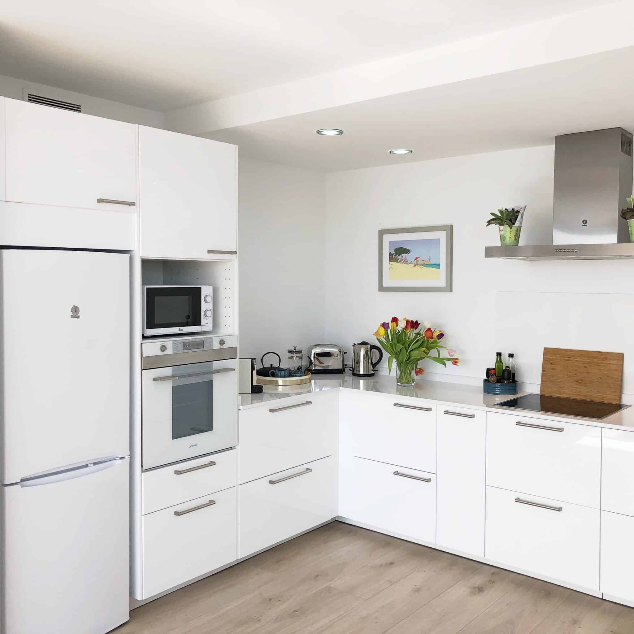 Kitchen In Modern House With Panoramic Sea View