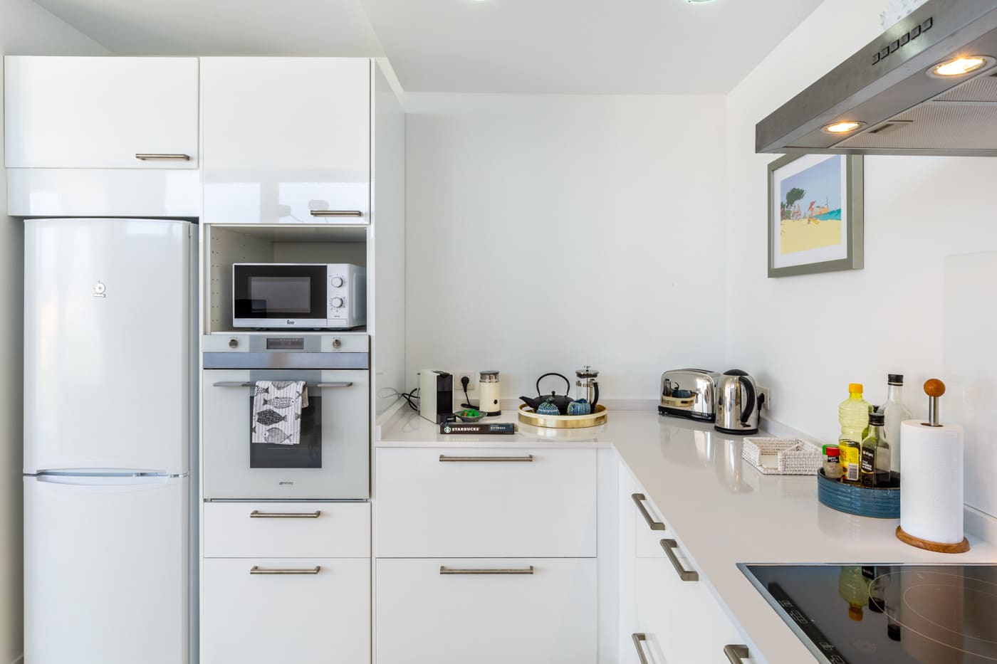 Kitchen In Modern House With Panoramic Sea View