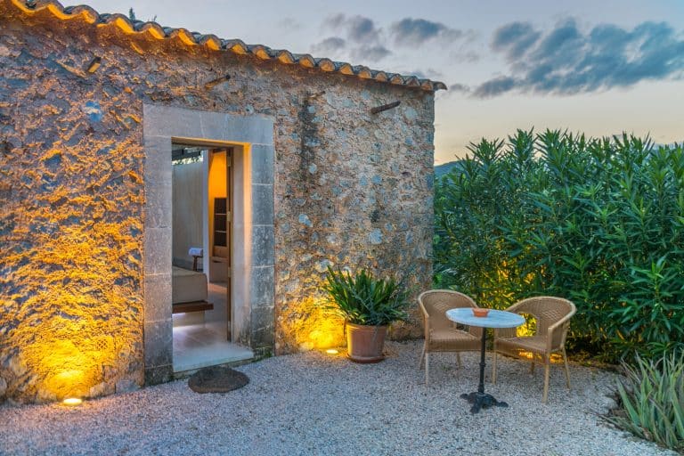 Outdoor Area In Historic House In Mallorca With Swimming Pool