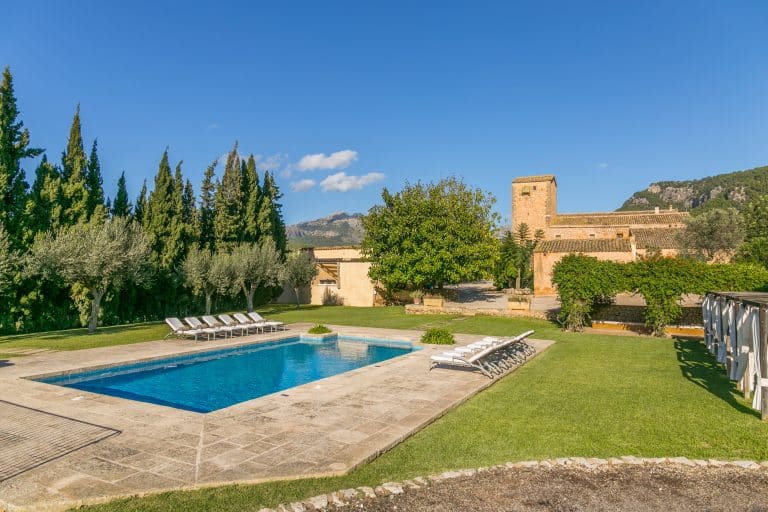 Pool Area In Historic House In Mallorca With Swimming Pool