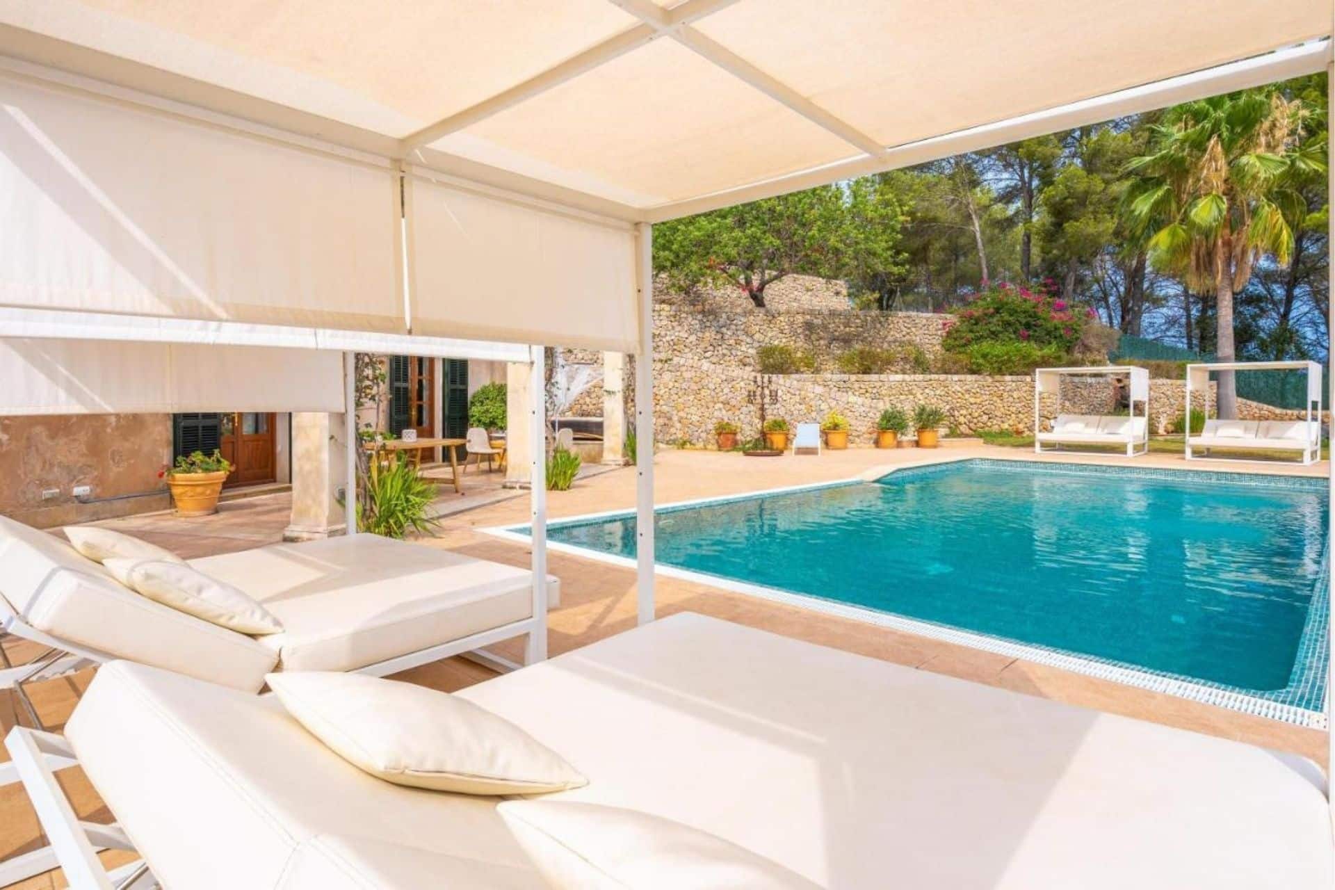 Swimming Pool Area In Majestic Holiday Estate In Calvia