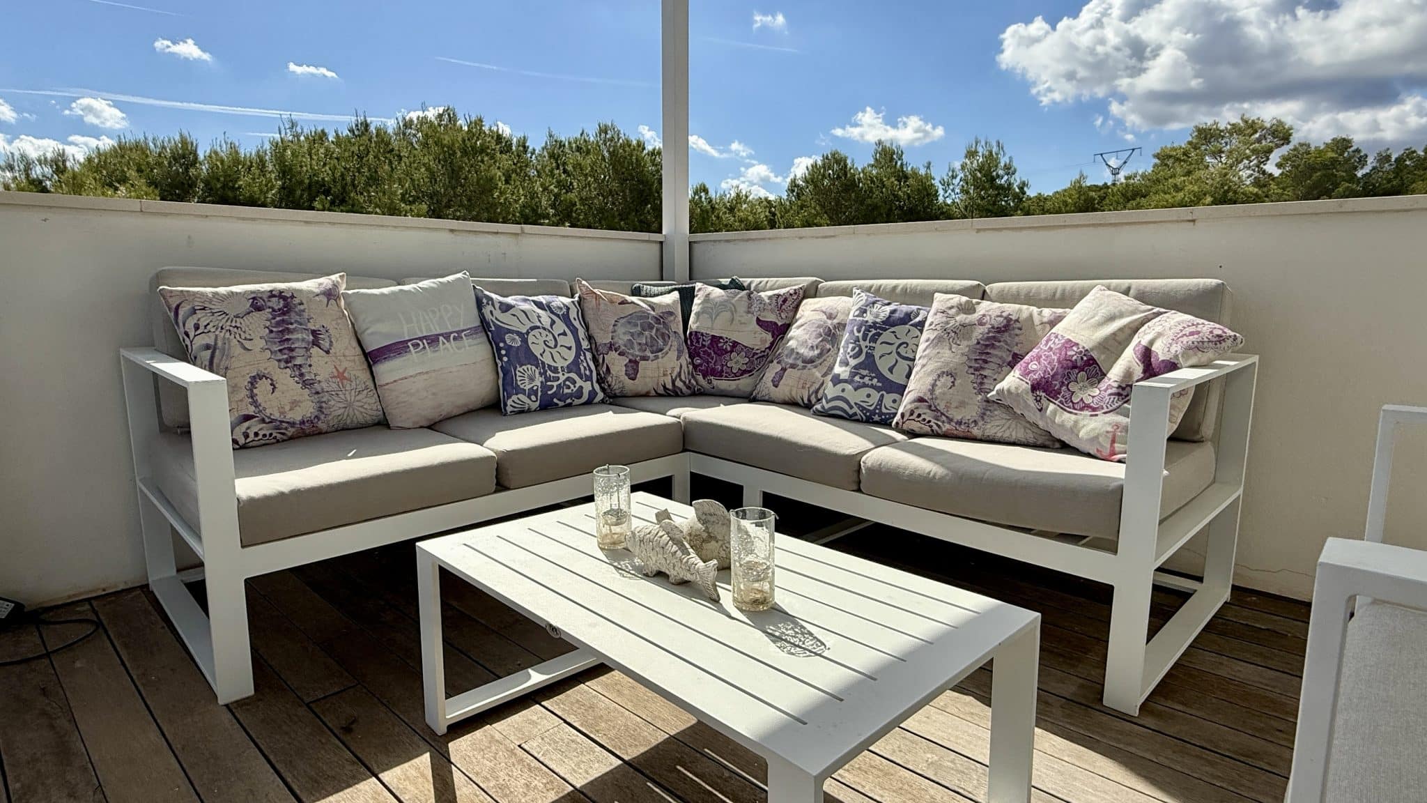 Terrace In Modern House With Panoramic Sea View