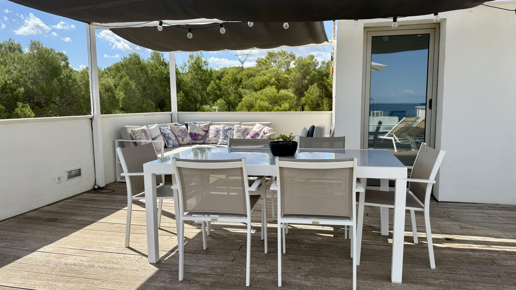 Terrace In Modern House With Panoramic Sea View