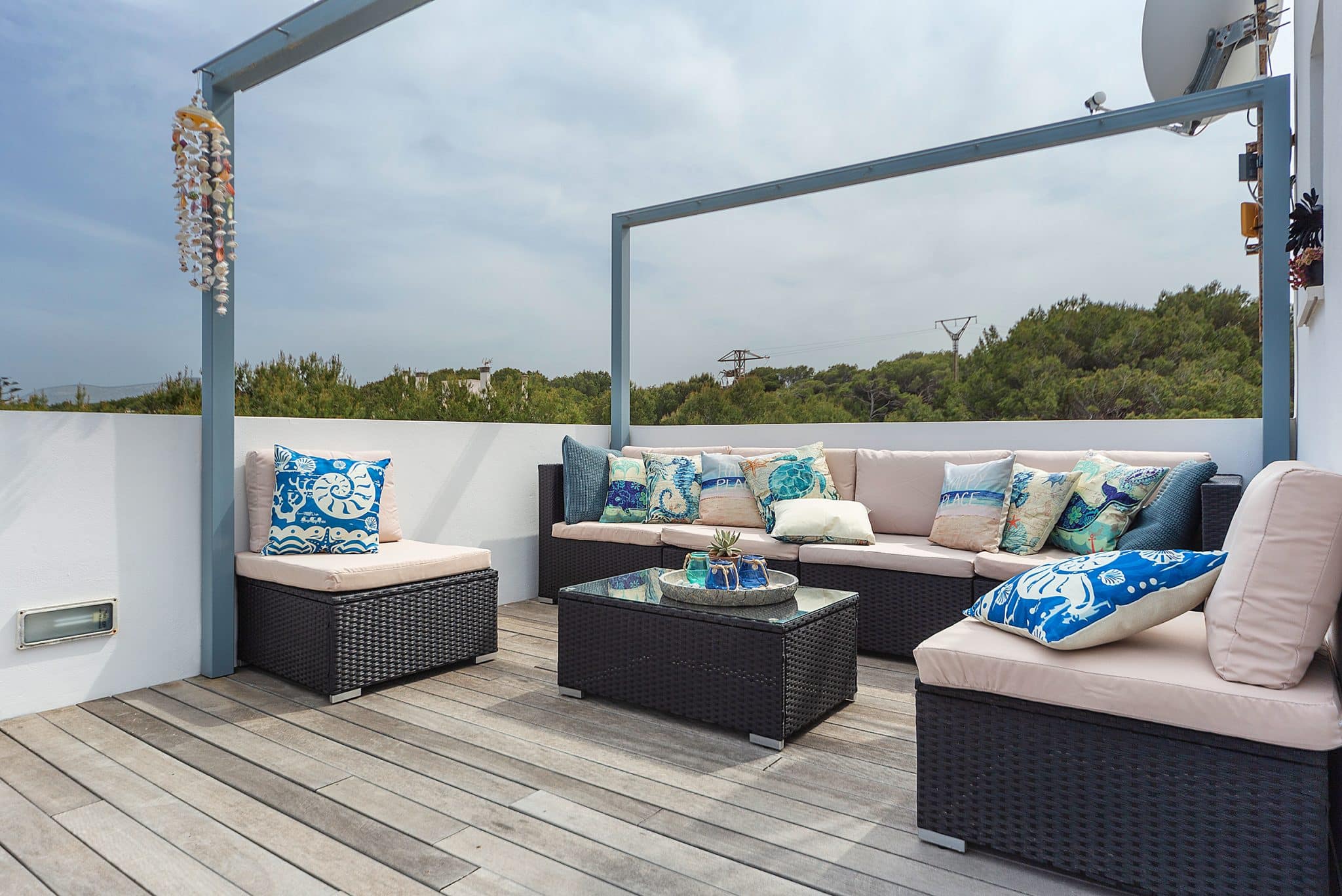 Terrace In Modern House With Panoramic Sea View